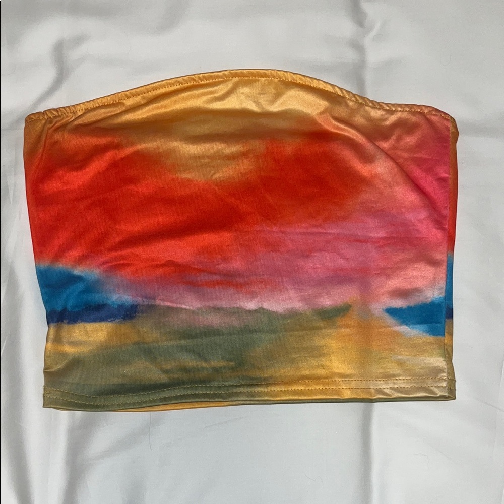 SHEIN Multicolor Strapless Top